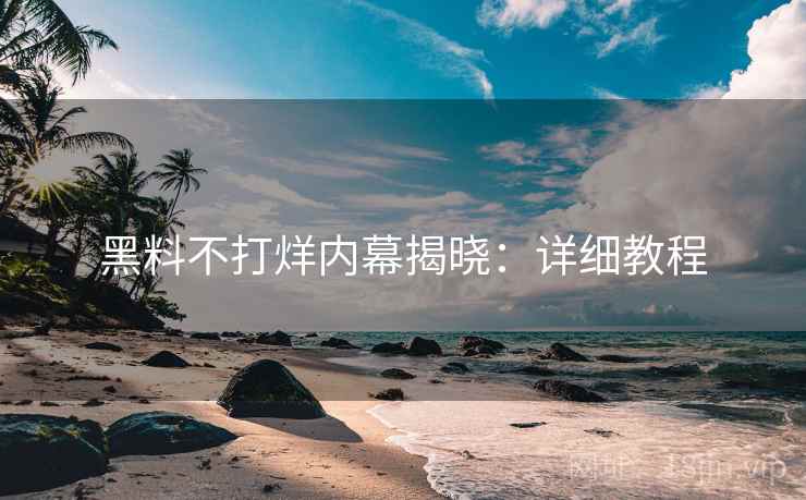 黑料不打烊内幕揭晓：详细教程